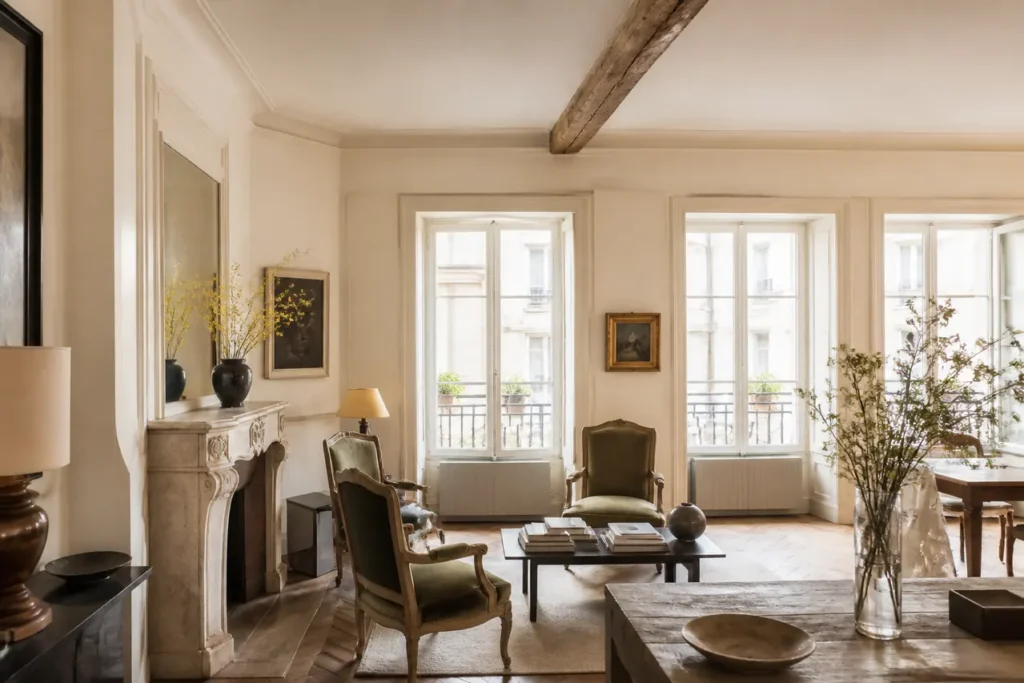Appartement parisien lumineux avec moulures dans le 4e arrondissement